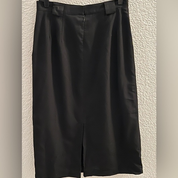 Talbots Linen Wool Blend Midi Black Skirt Size 12 - Picture 4 of 6